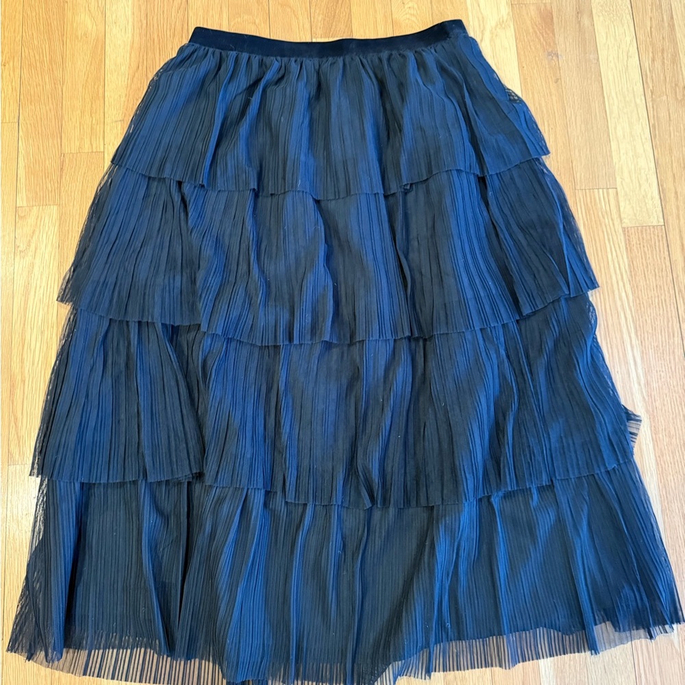 J. Crew Black Tiered Maxi Skirt - Picture 2 of 6